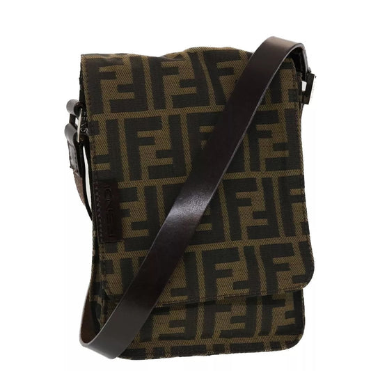 FENDI FF ZUCCA CANVAS MINI MESSENGER BAG