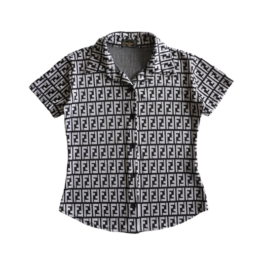 Fendi 'Zucca' Button-Down Shirt - Women's S