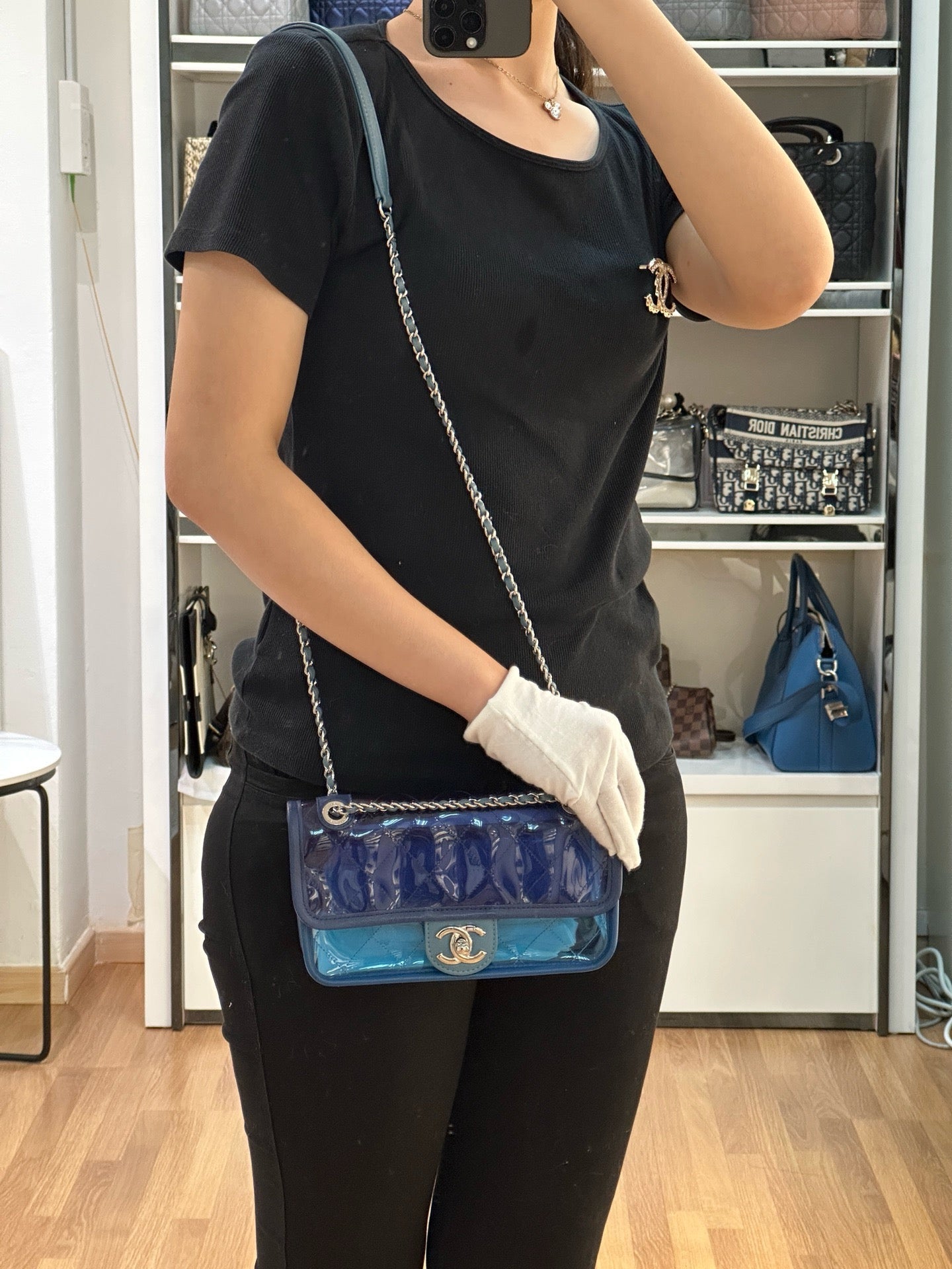 Chanel Blue Coco Splash PVC Small Flap Bag holo 2569