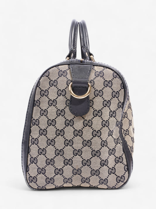 Gucci Boston Bag GG Supreme / Navy Blue / Red Canvas Medium