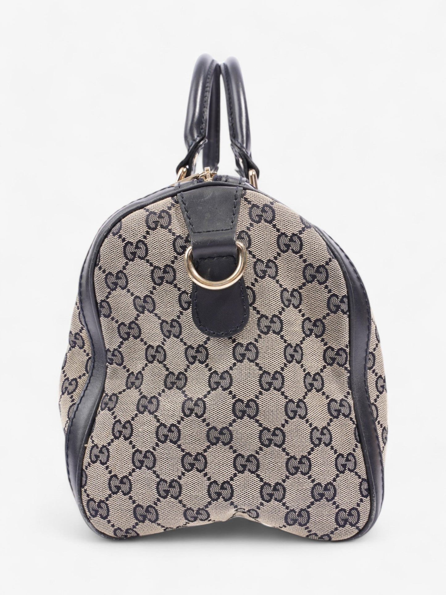 Gucci Boston Bag GG Supreme / Navy Blue / Red Canvas Medium