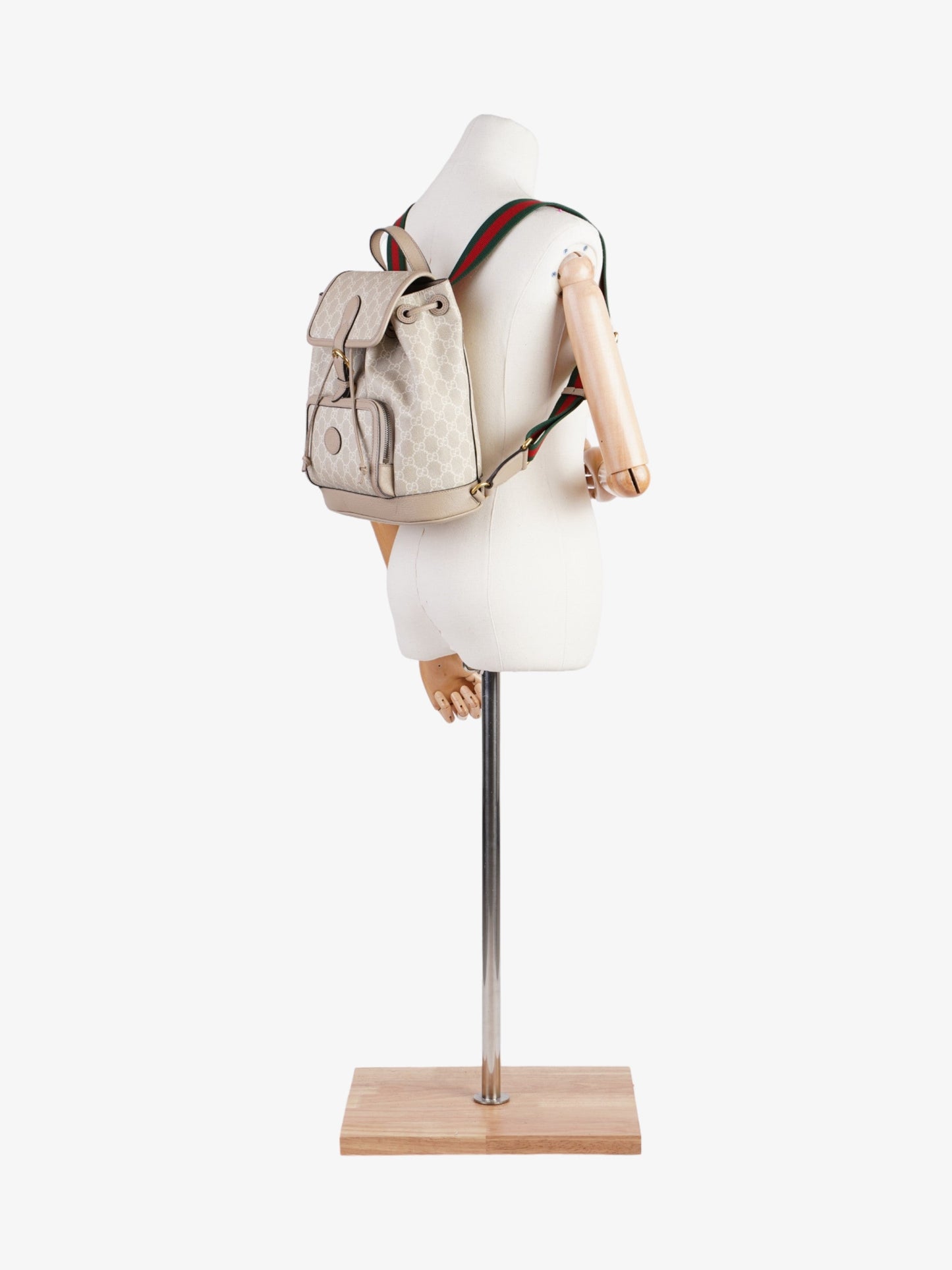 Gucci Interlocking G Backpack Beige And White GG Supreme Coated Canvas Small