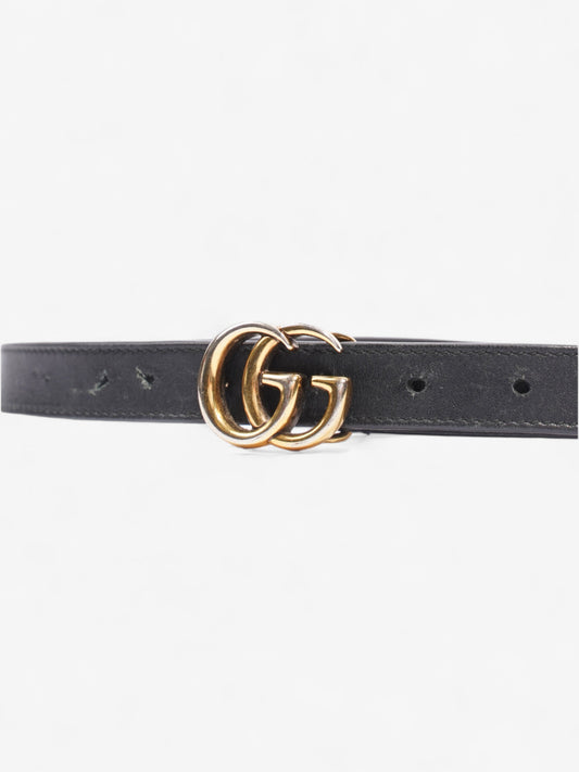 Gucci GG Marmont Thin Belt Black / Gold Leather 70cm / 28"