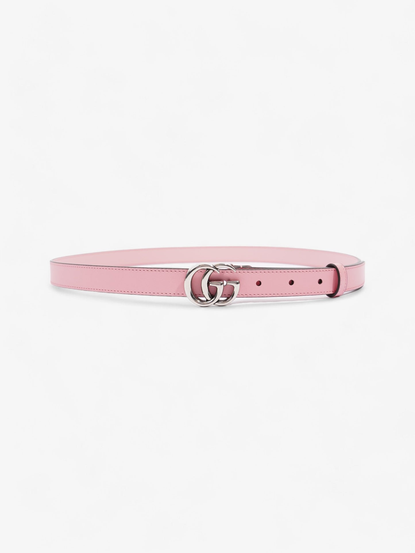 Gucci GG Marmont Thin Belt Pink / Silver Leather 100cm/ 95"
