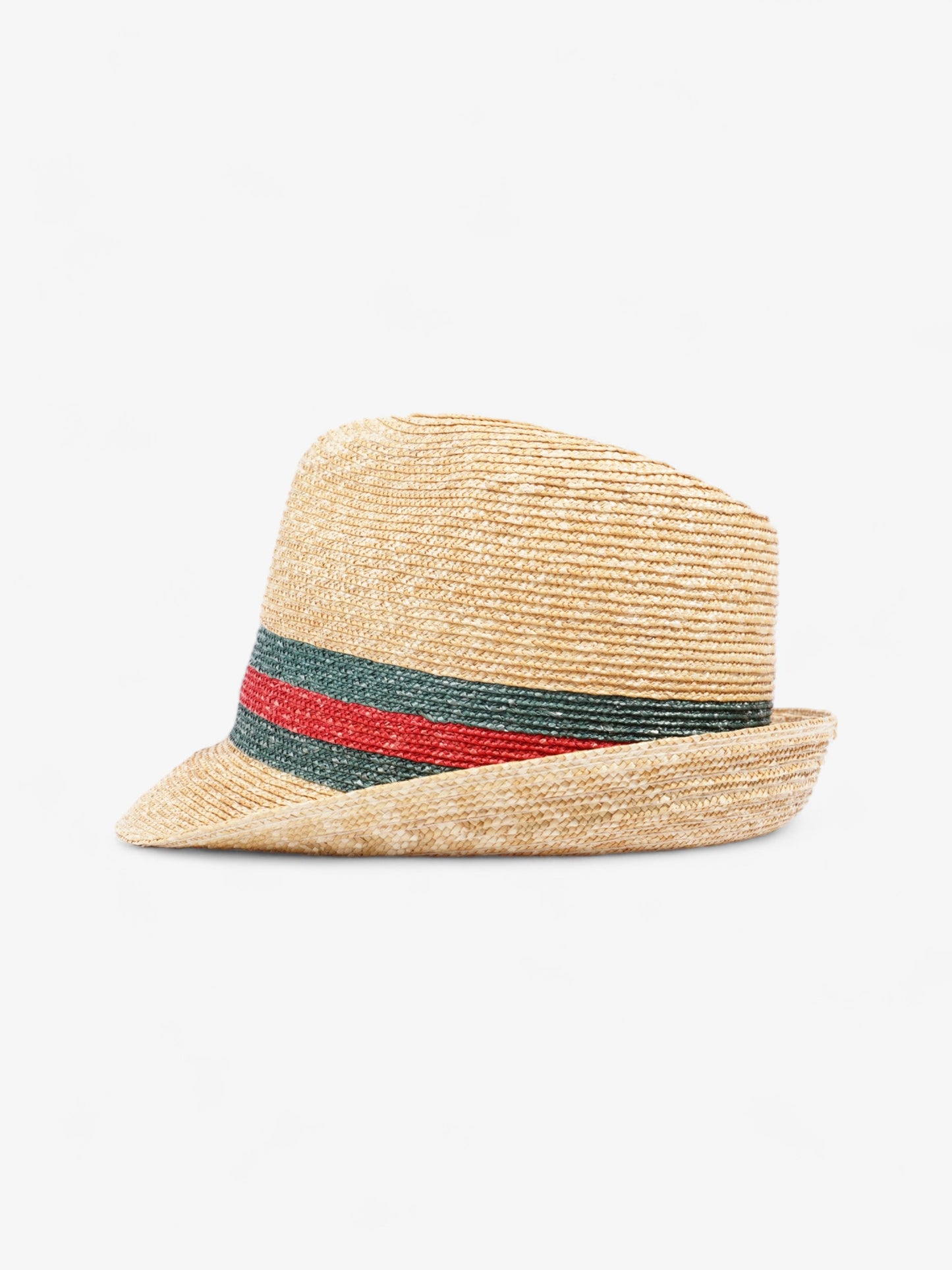 Gucci Fedora Hat Red / Green Straw Large