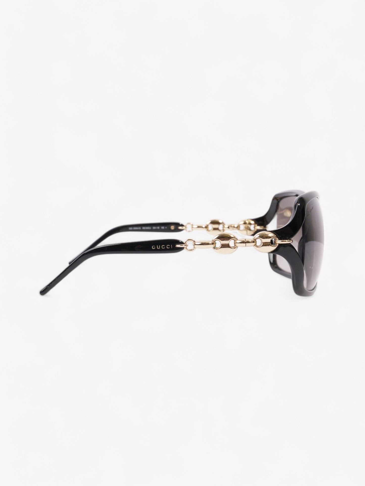 Gucci Chain Sunglasses Black / Gold Acetate 115mm
