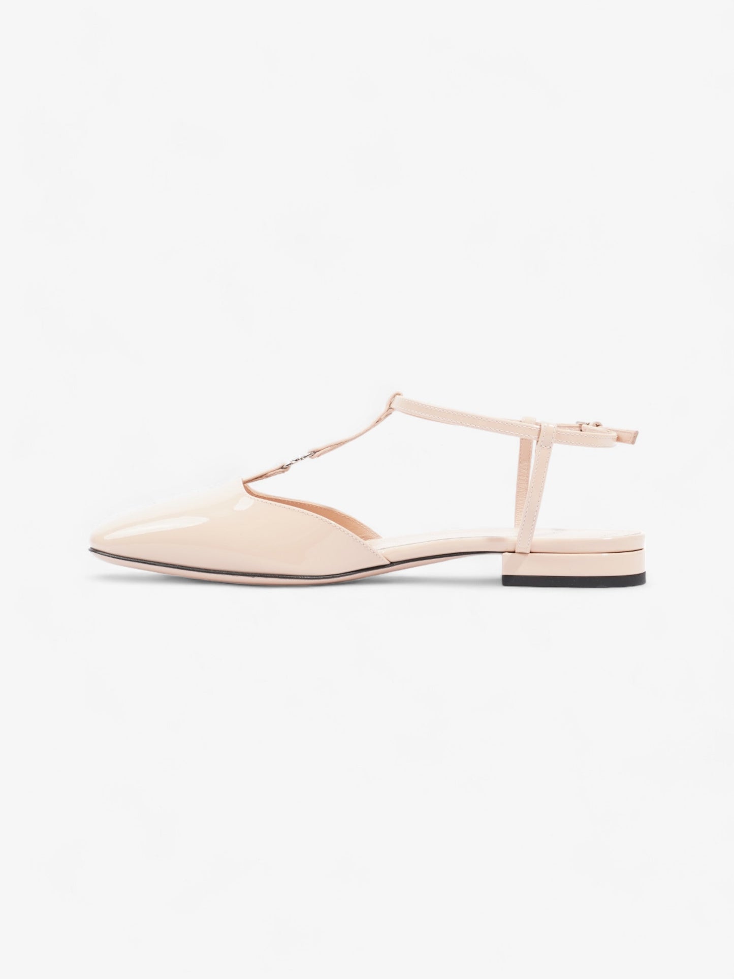 Gucci GG Slingback Pumps  Nude Patent Leather EU 37 UK 4