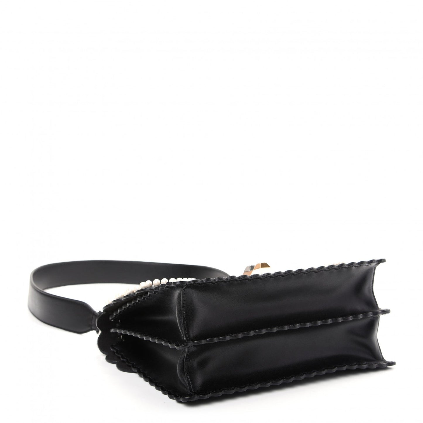 FENDI Camellia & Pearl Bow Kan I Flap Bag