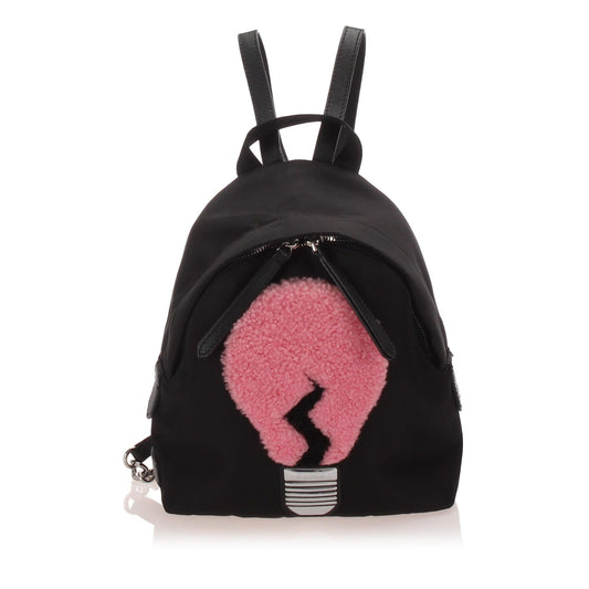 Fendi Shearling Nylon Light Bulb Backpack (SHG-13204)