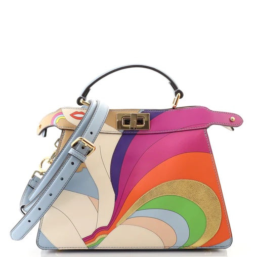 FENDI PEEKABOO ISeeU PRINTED LEATHER BAG
