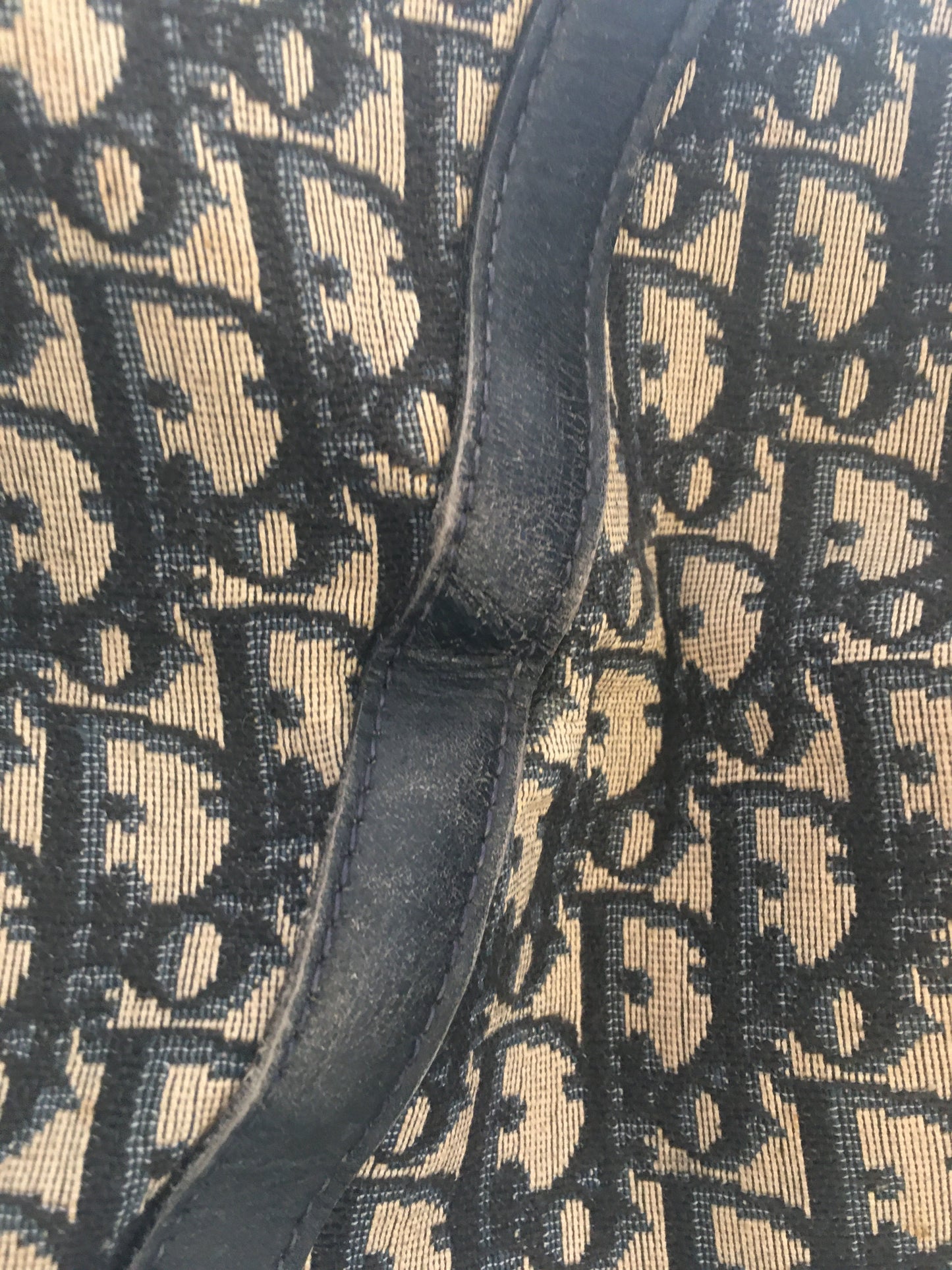 CHRISTIAN DIOR Bowling Handbag in Blue Fabric