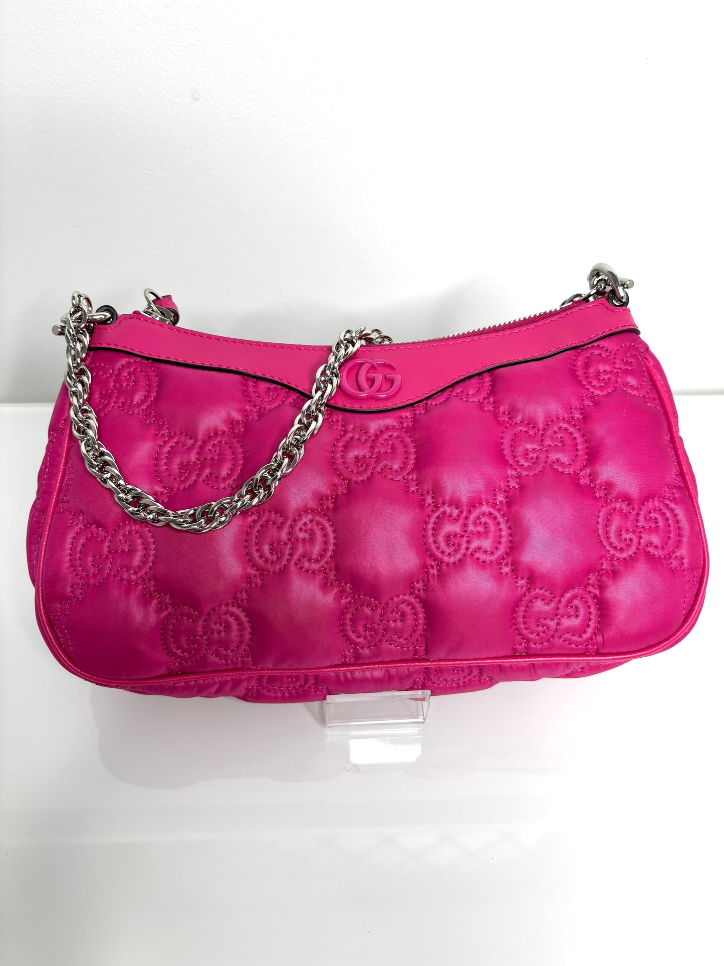 Gucci GG Matelasse Nylon/Leather Pink Crossbody/Shoulder Bag
