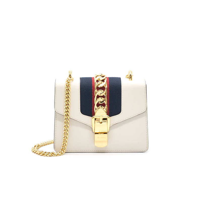 Gucci Sylvie Leather Mini Chain Bag (the nylon web bow missing)