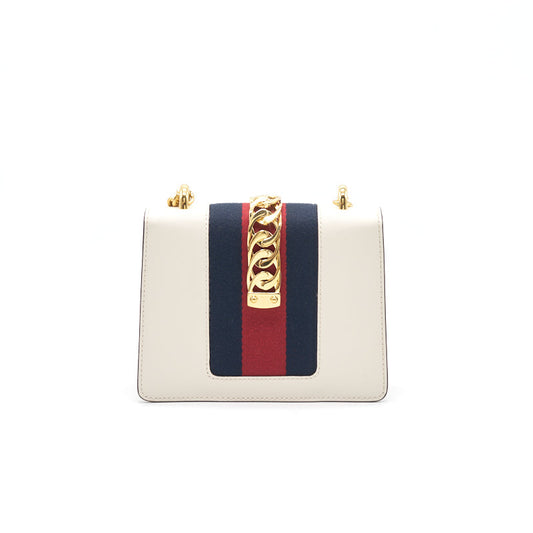 Gucci Sylvie Leather Mini Chain Bag (the nylon web bow missing)
