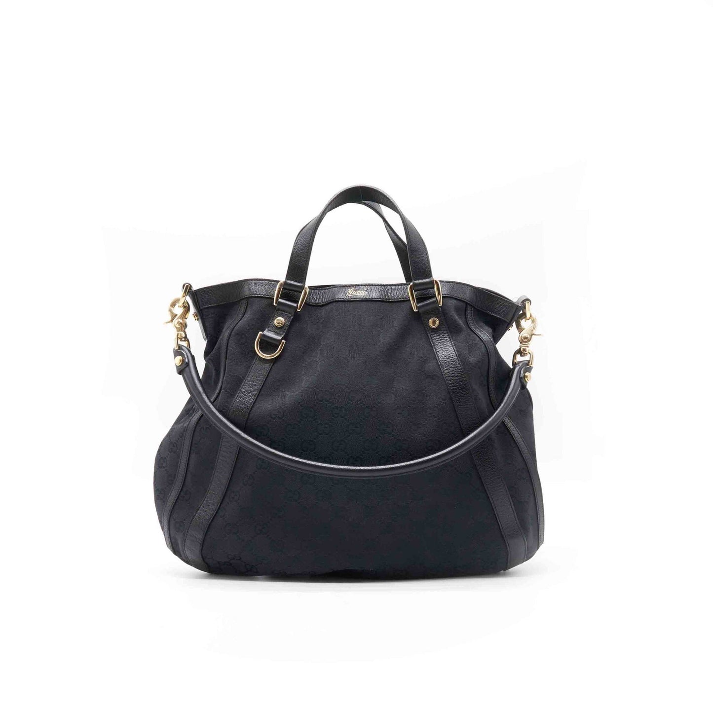 Gucci Black Monogram Canvas Tote