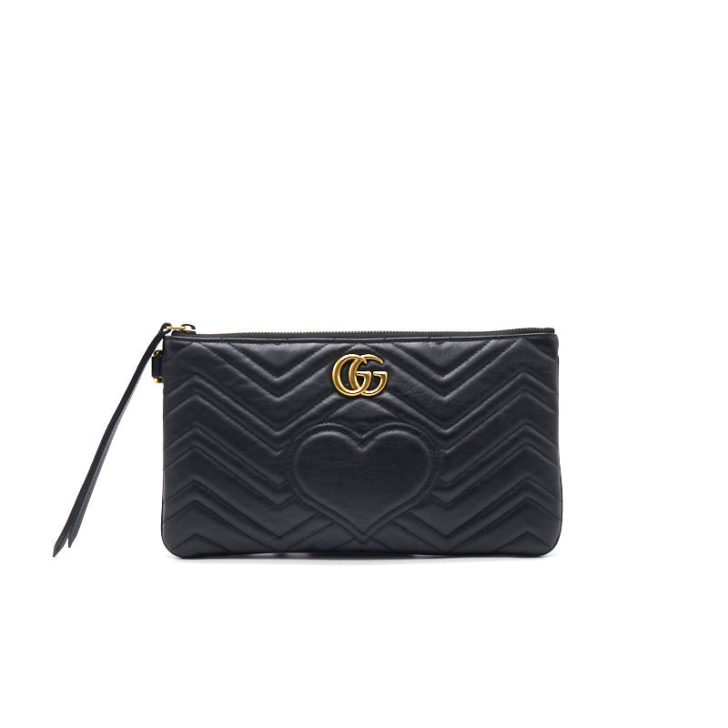 Gucci GG Black Quilted Leather Clutch