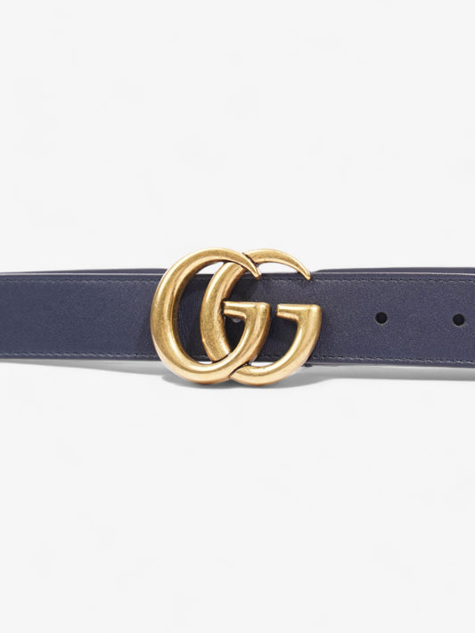 Gucci GG Marmont Belt Navy Leather 100cm 40"