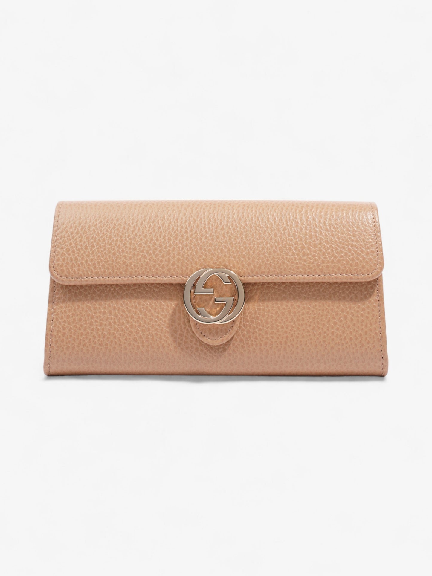 Gucci Interlocking G Continental Wallet Beige Calfskin Leather