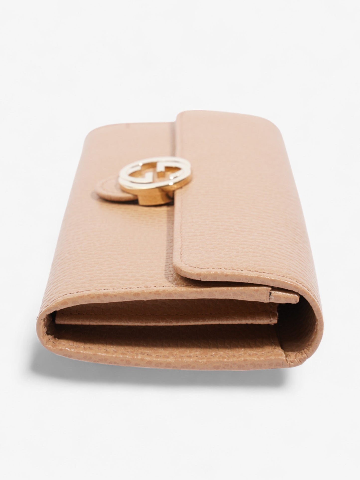 Gucci Interlocking G Continental Wallet Beige Calfskin Leather