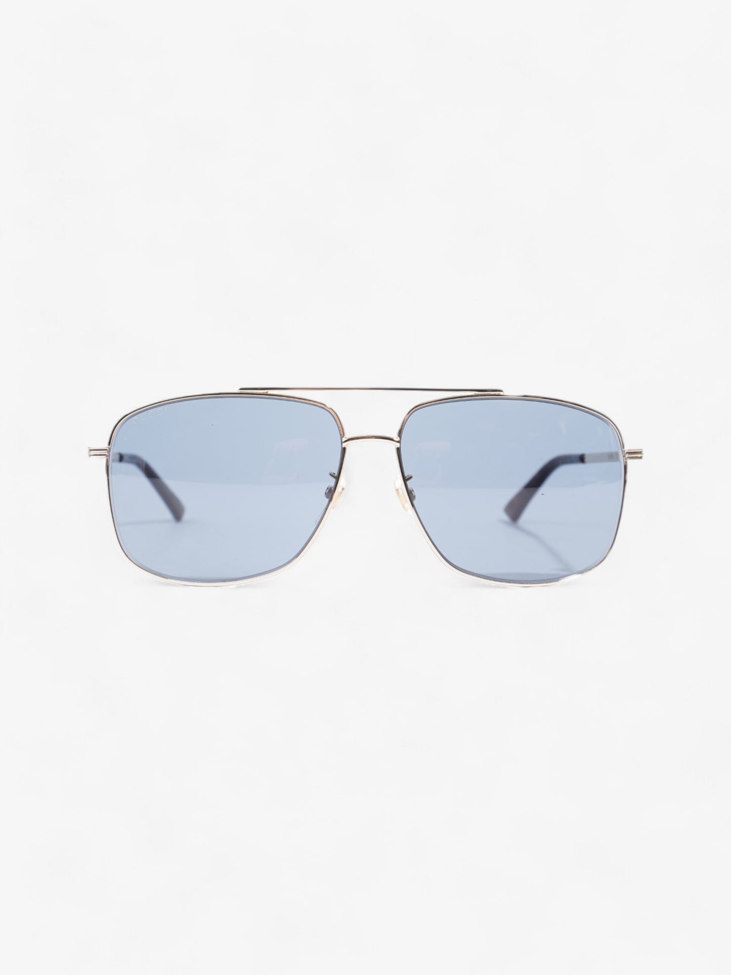 Gucci Square Framed Sunglasses Silver / Red / Blue Acetate 140mm