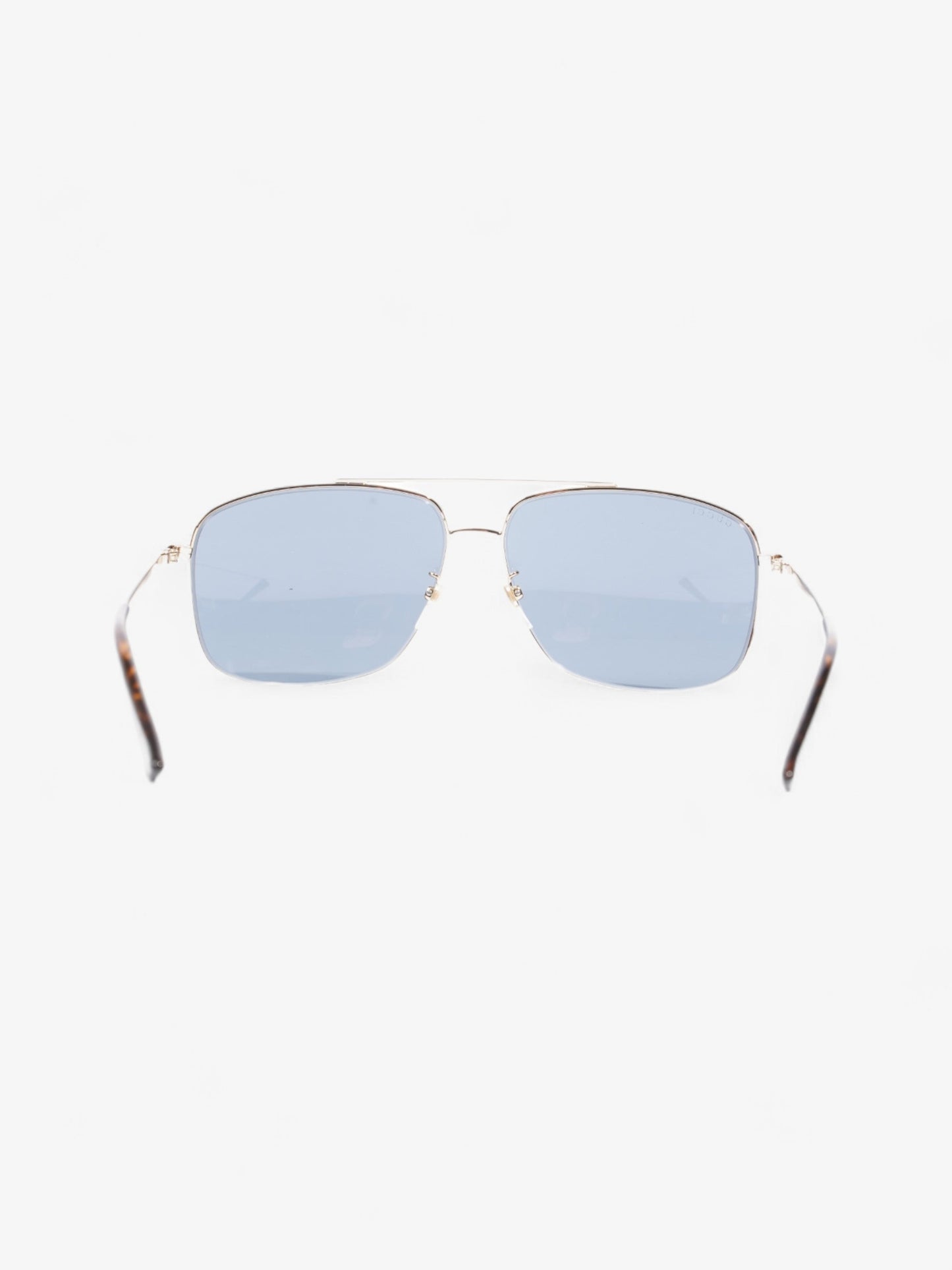 Gucci Square Framed Sunglasses Silver / Red / Blue Acetate 140mm