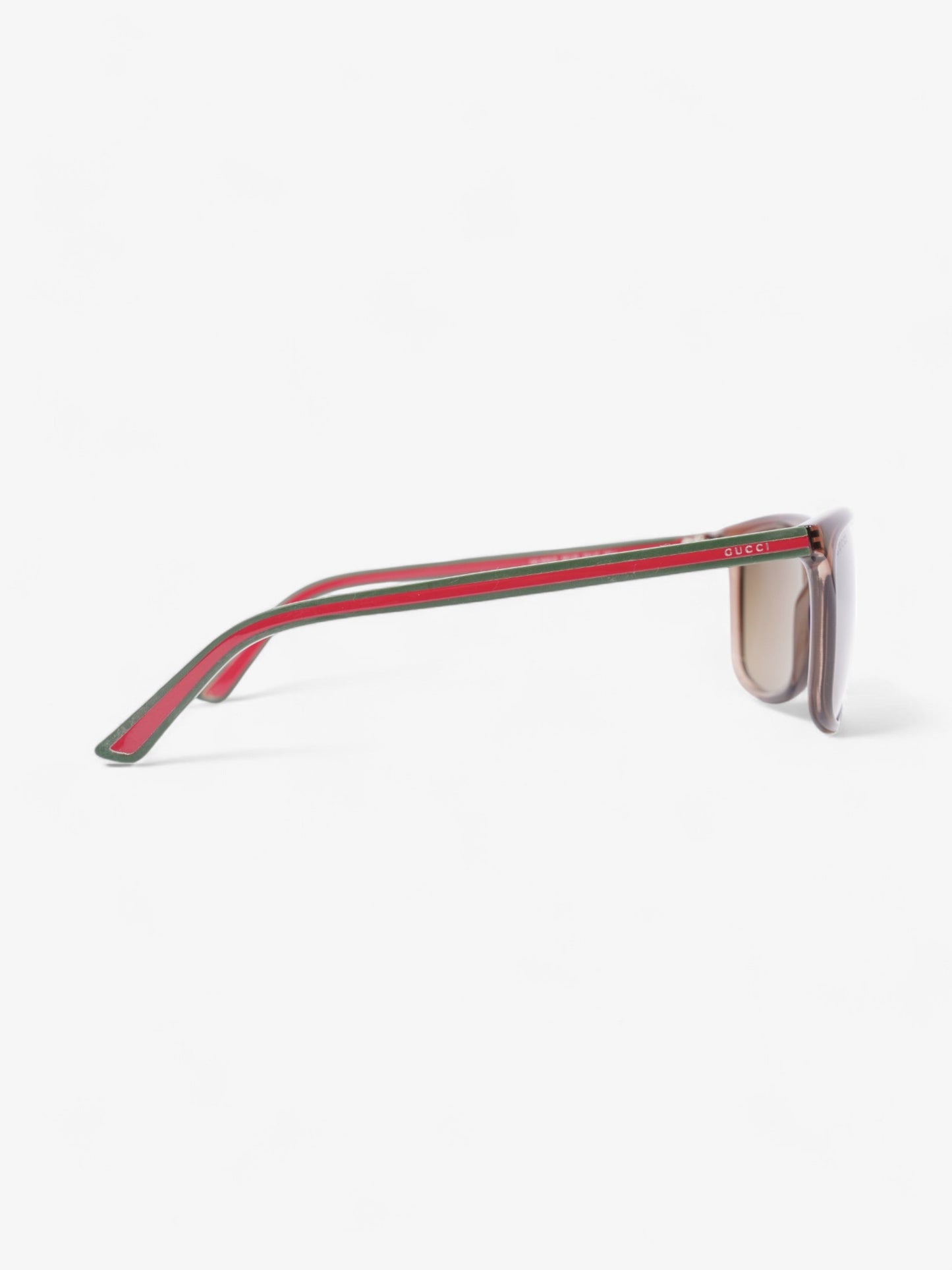 Gucci Web Sunglasses Brown / Red / Green Acetate 145mm