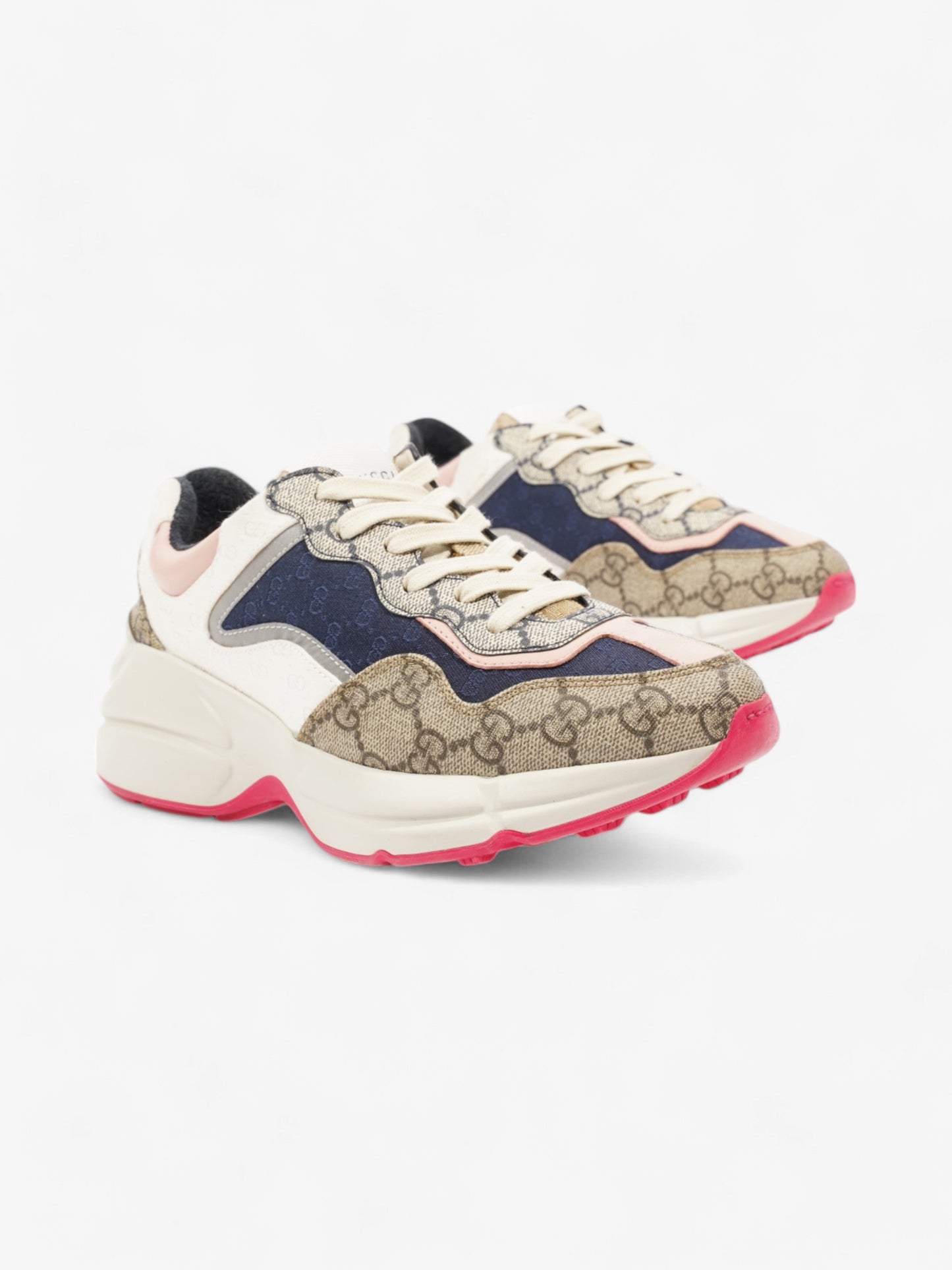 Gucci Rhyton Navy / Beige  / White Canvas EU 36 UK 3