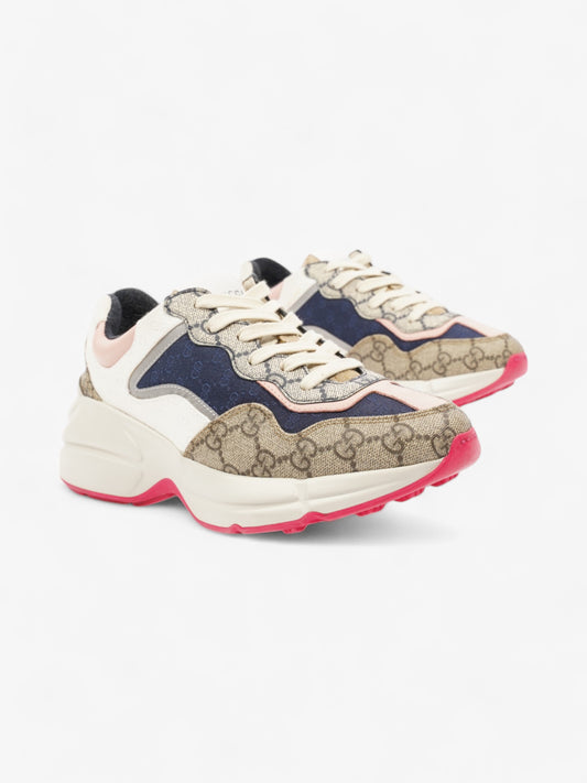 Gucci Rhyton Navy / Beige  / White Canvas EU 36 UK 3