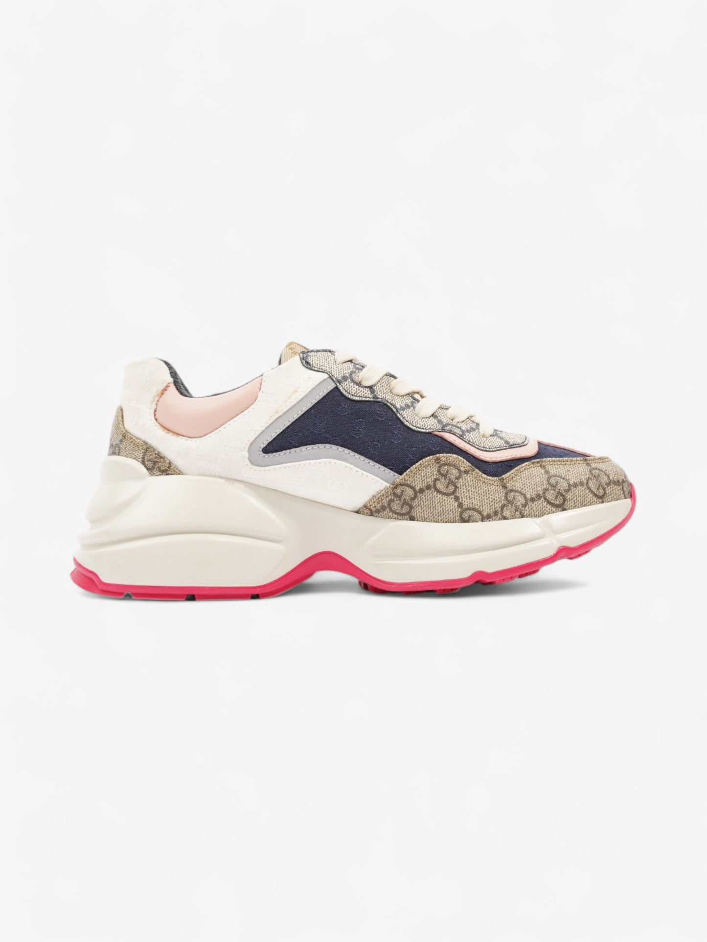 Gucci Rhyton Navy / Beige  / White Canvas EU 36 UK 3