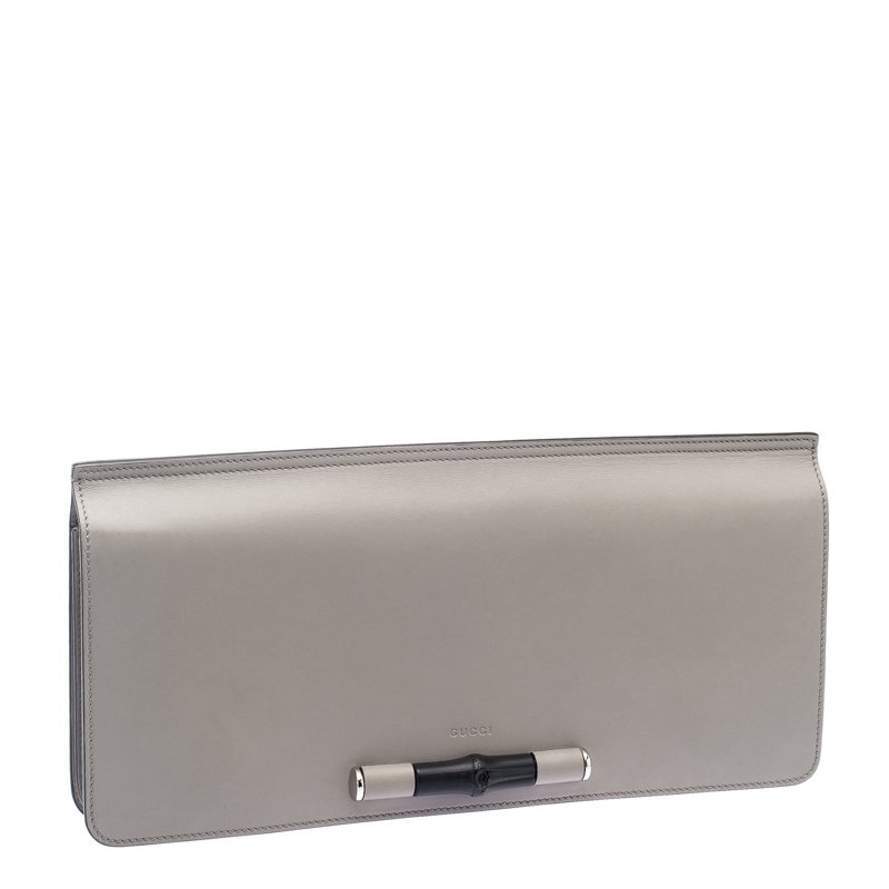 GUCCI BAMBOO LEATHER CLUTCH BAG