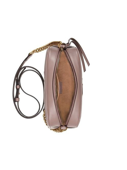 GUCCI CALFSKIN LEATHER SMALL GG MARMONT SHOULDER BAG