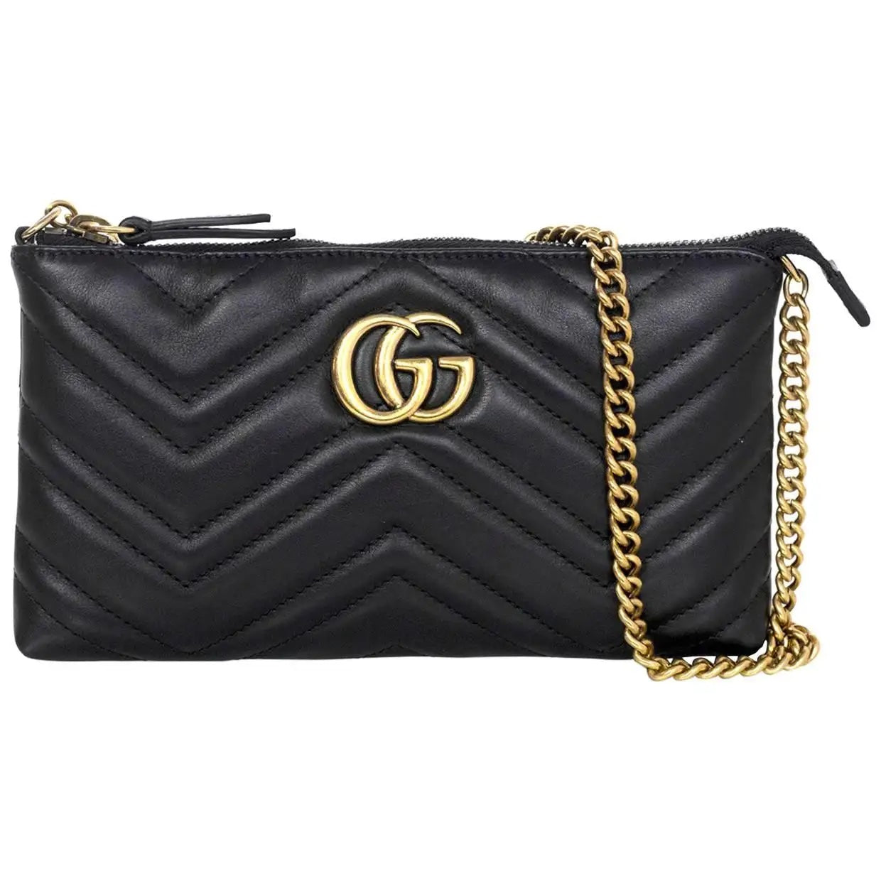 GUCCI GG CALFSKIN MATELASSE MARMONT MINI CHAIN BAG