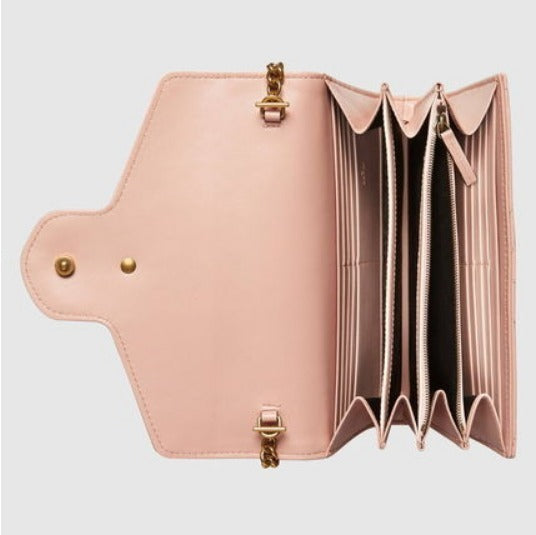 GUCCI CALFSKIN LEATHER MATELASSE MINI GG MARMONT SHOULDER BAG