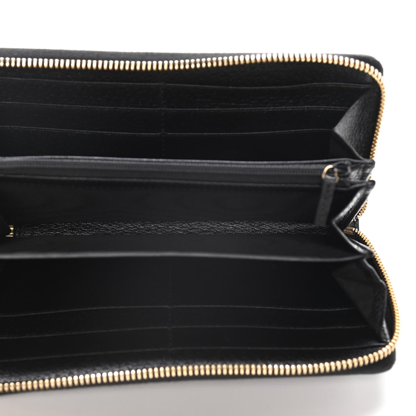 GUCCI CALFSKIN LEATHER OPHIDIA WEB ZIP AROUND WALLET