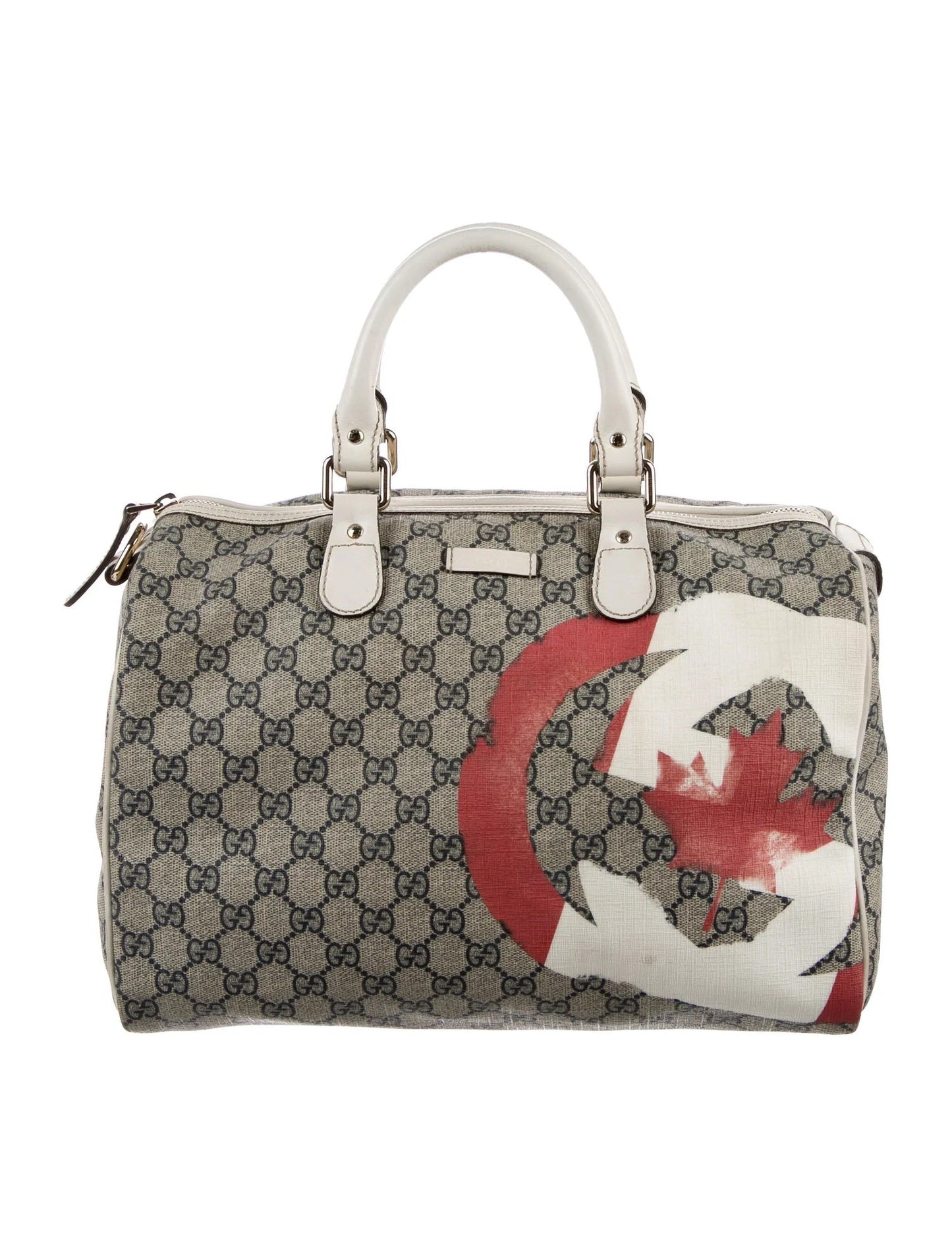 GUCCI GG SUPREME CANADIAN FLAG JOY BOSTON BAG