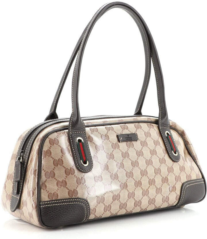 GUCCI GG CRYSTAL MONOGRAM WEB PRINCY SHOULDER BAG