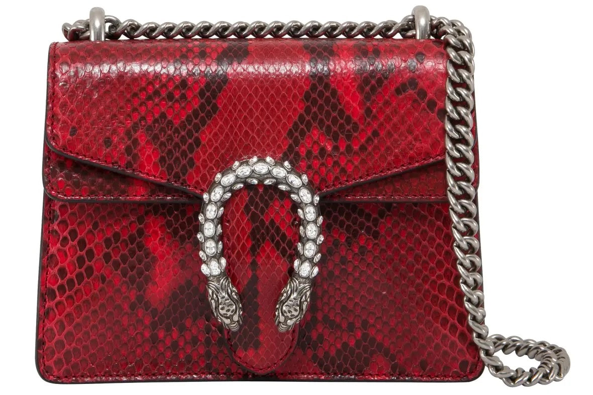 GUCCI PYTHON LEATHER MINI DIONYSUS SHOULDER BAG