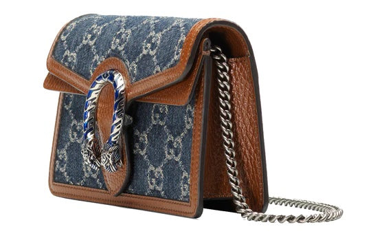 GUCCI DENIM GG SUPER MINI DIONYSUS SHOULDER BAG