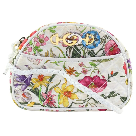 GUCCI FLORA TRAPUNTATA MINI ZUMI DOME SHOULDER BAG