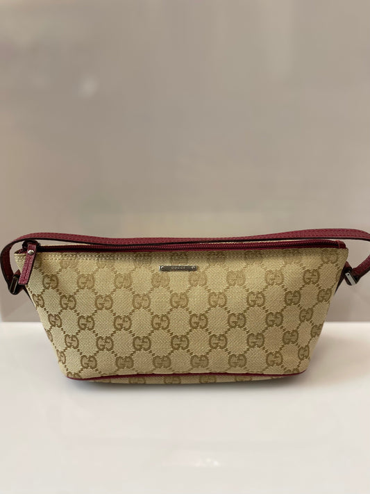 GUCCI GG CANVAS BOAT POCHETTE BAG