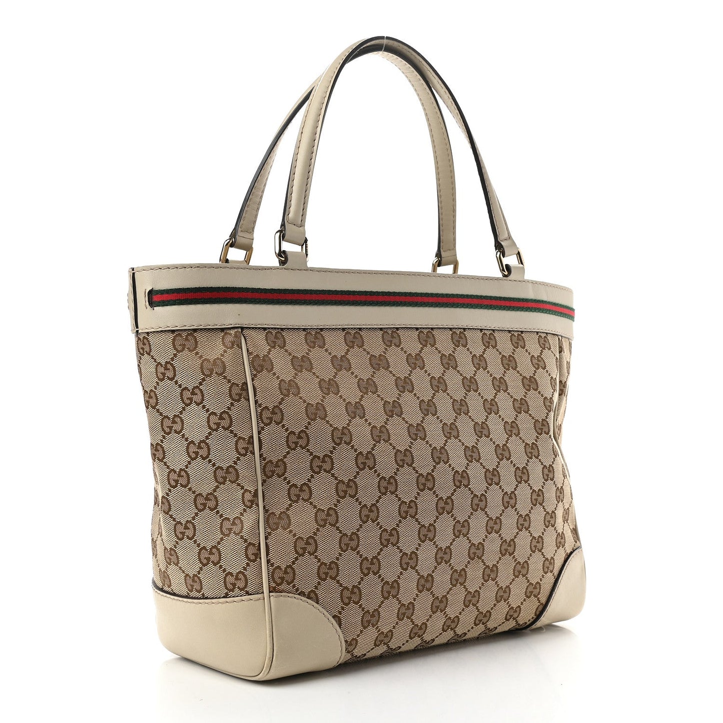 GUCCI GG CANVAS & LEATHER MAYFAIR BOW TOTE BAG