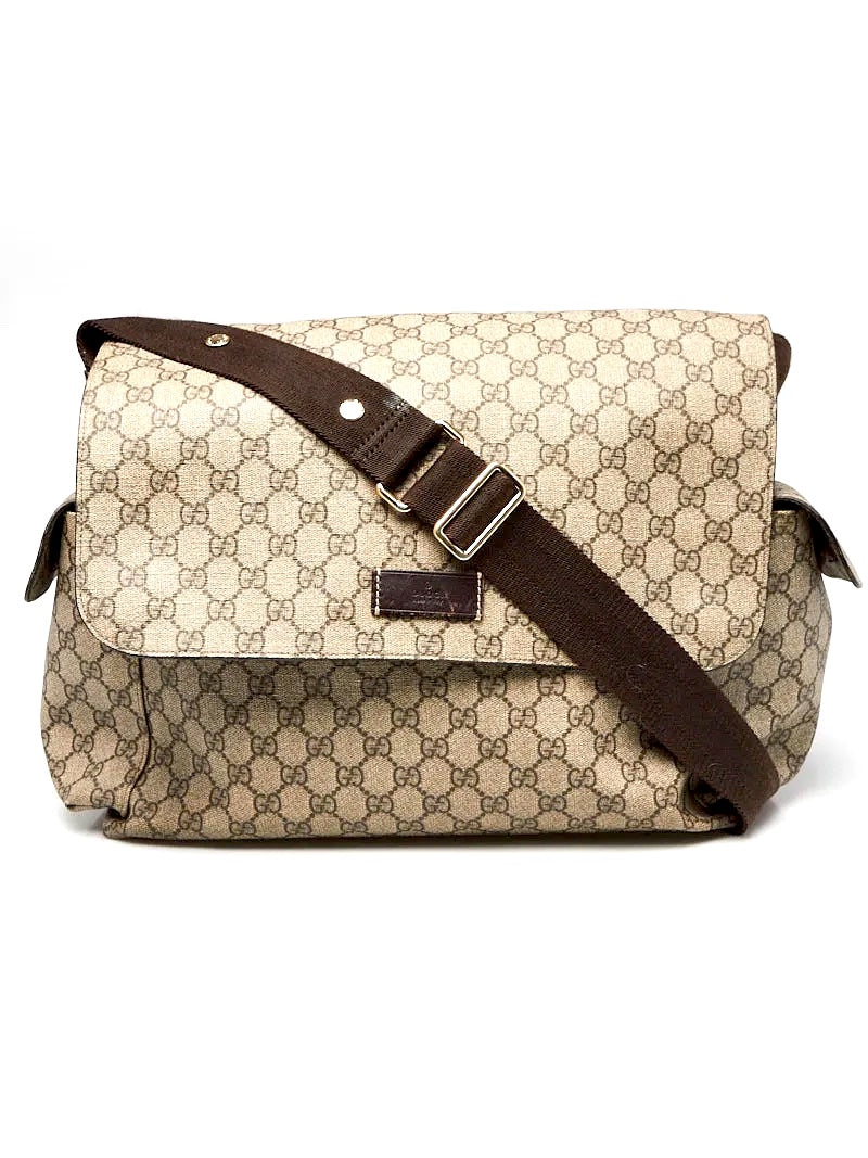 GUCCI GG SUPREME MONOGRAM SELLERIA CALFSKIN DIAPER BAG