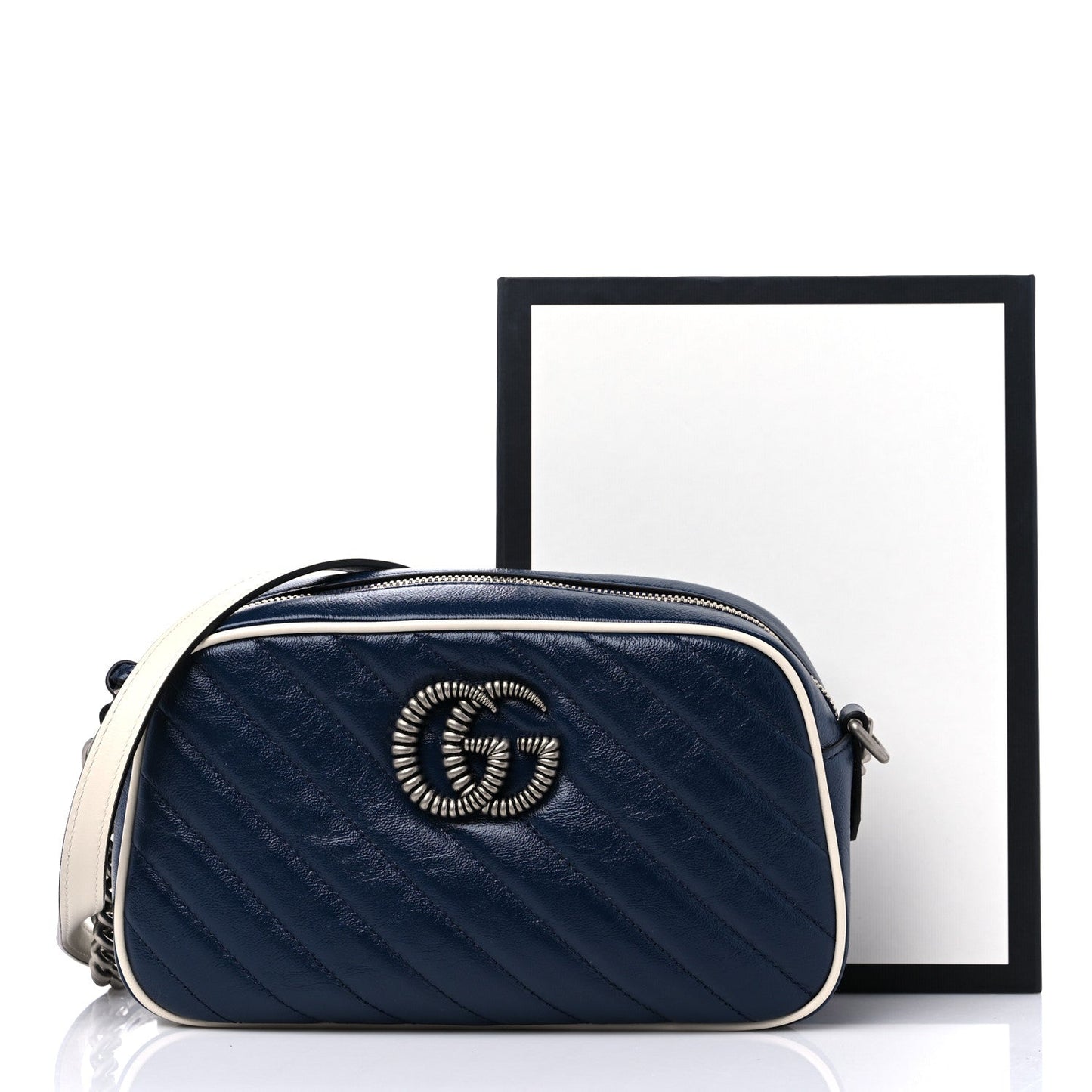 GUCCI GG MARMONT CALFSKIN LEATHER SMALL TORCHON SHOULDER BAG