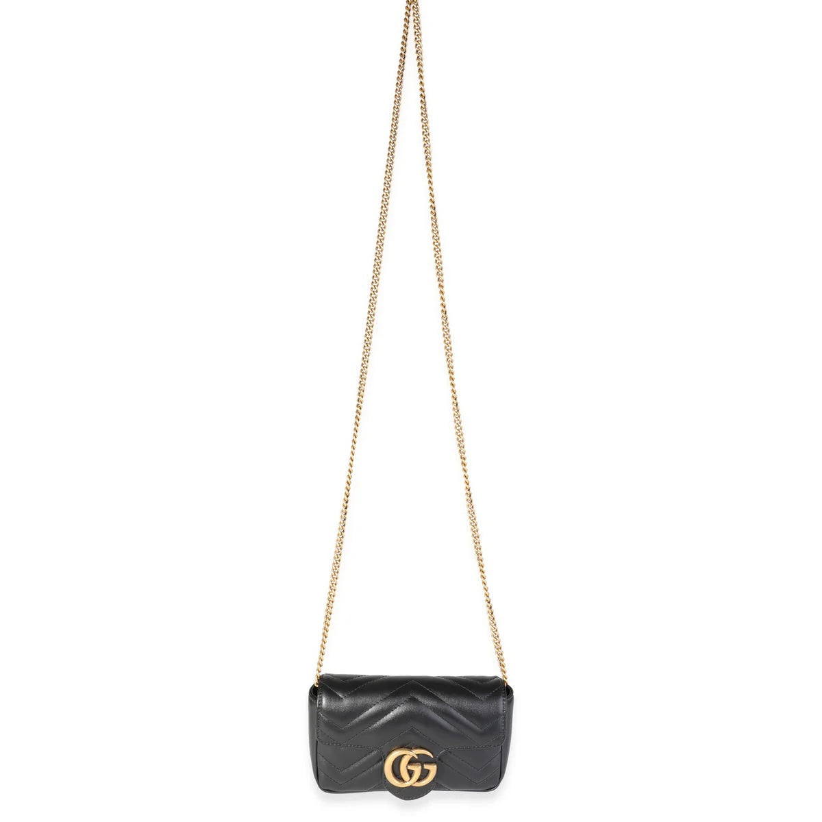 GUCCI GG MARMONT CALFSKIN LEATHER SUPER MINI CHAIN BAG