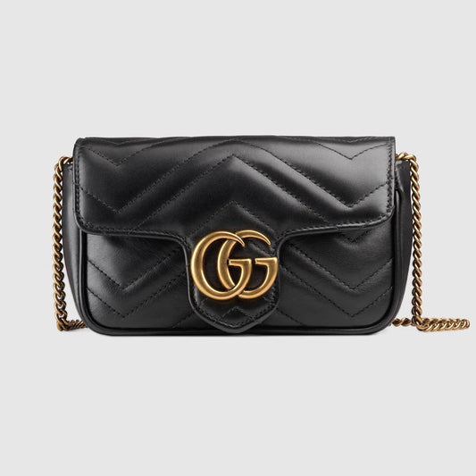 GUCCI GG MARMONT CALFSKIN LEATHER SUPER MINI CHAIN BAG
