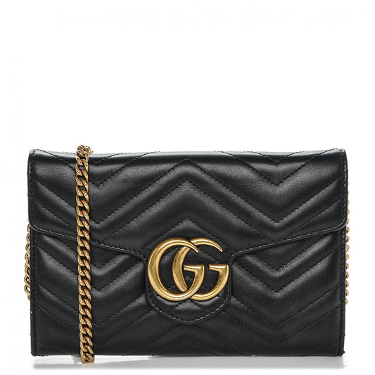 GUCCI GG MARMONT MATELASSE CALFSKIN MINI CHAIN BAG