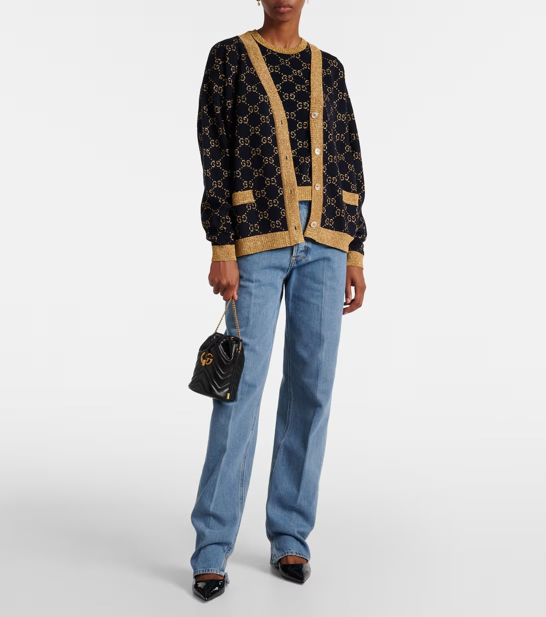 GUCCI DOUBLE G MARMONT MINI BUCKET BAG