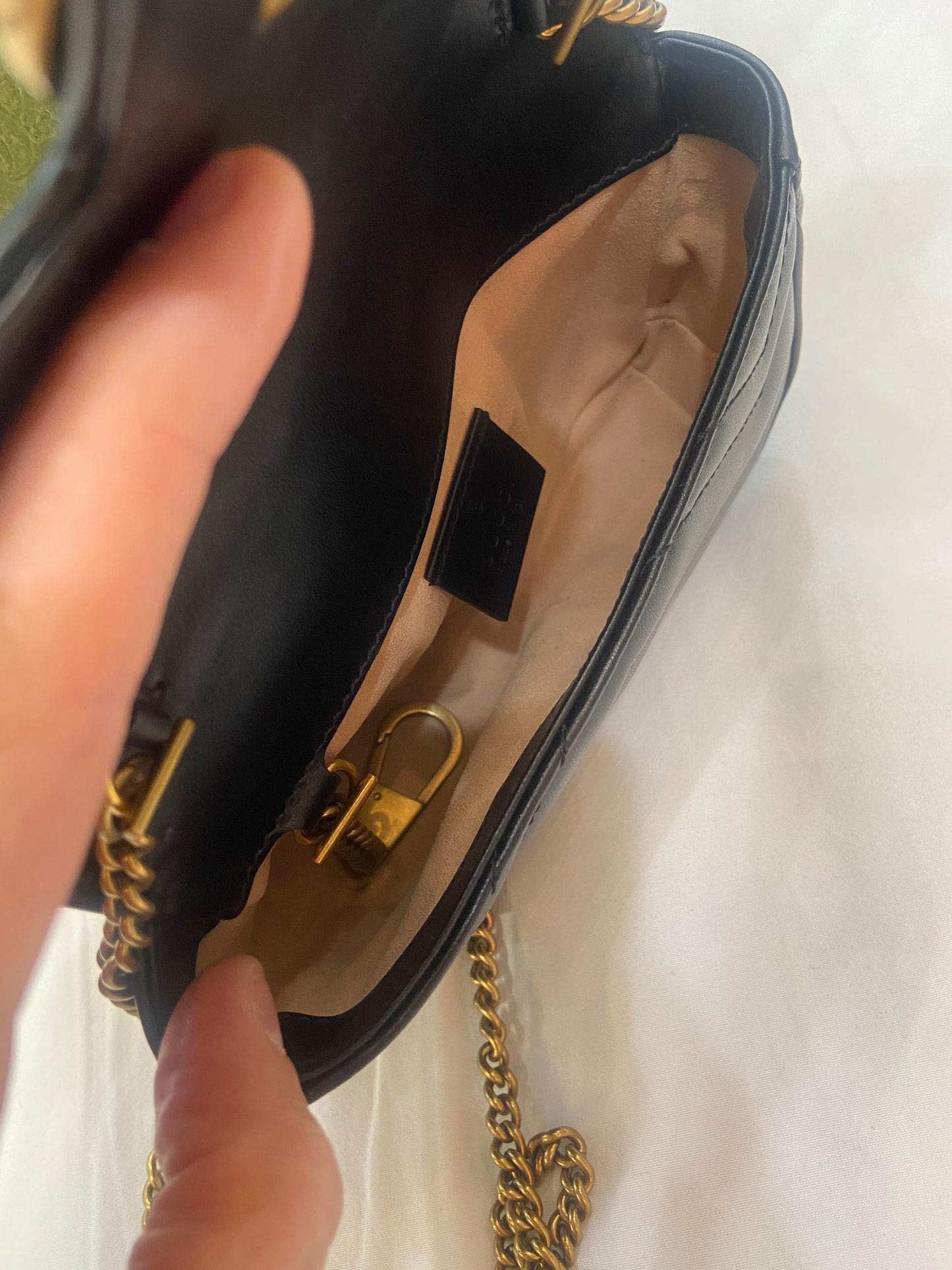 GUCCI GG MARMONT  MINI CALFSKIN LEATHER BAG