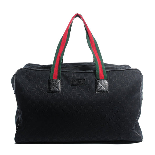 GUCCI GG MONOGRAM WEB COLLAPSIBLE CARRY-ON DUFFLE BAG