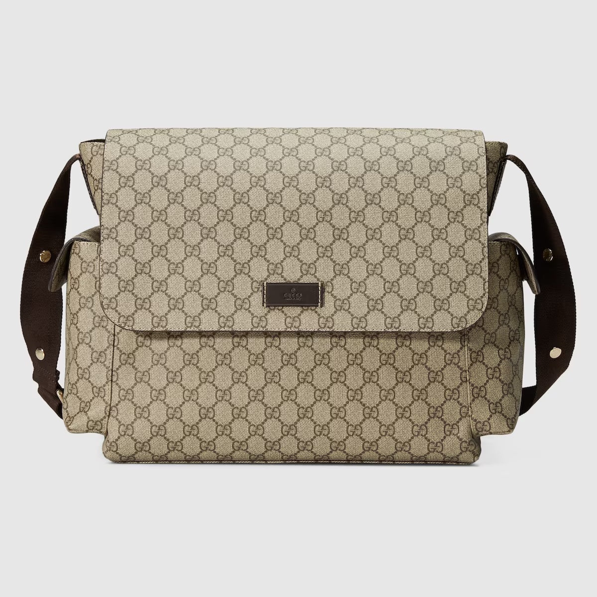 GUCCI GG SUPREME MONOGRAM SELLERIA CALFSKIN DIAPER BAG